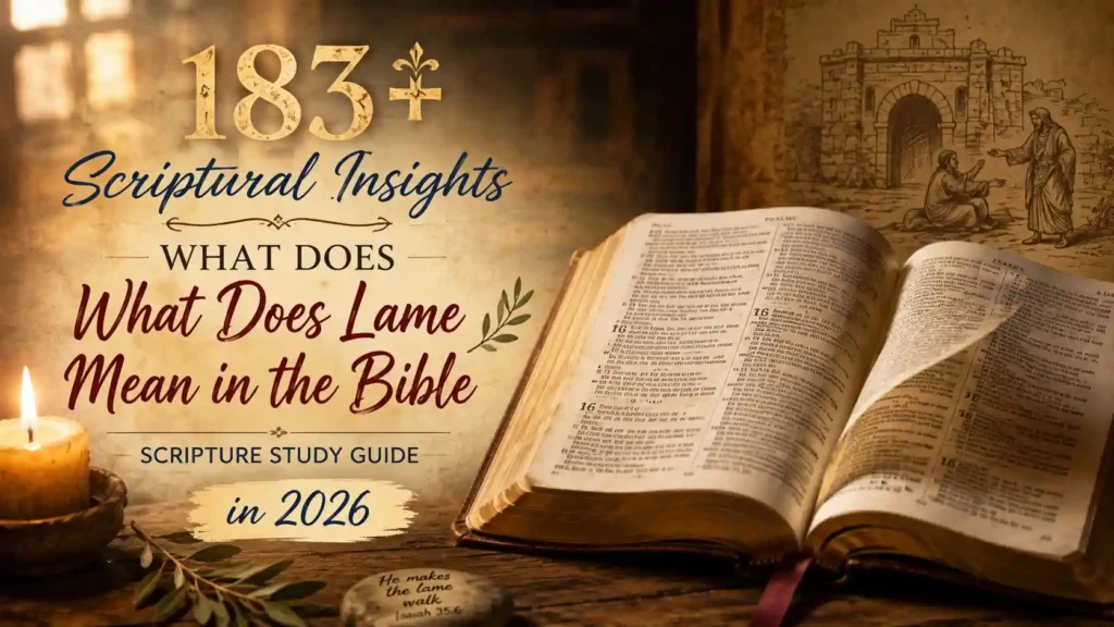 What Does Lame Mean In The Bible