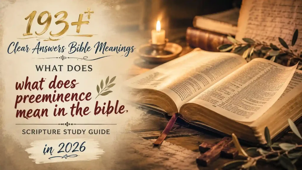 What Does Preeminence Mean In The Bible